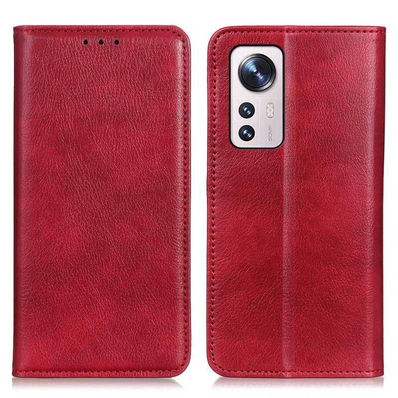 θηκη κινητου Xiaomi 12 / 12X Θήκη Flip Lychee Split Leather Texture